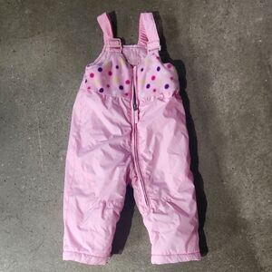ZeroXposur Pink Kids Overall Snowpants with Polka Dots